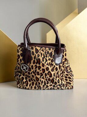 DKNY Vintage Calf Hair Animal Print Leather  Mini Bag